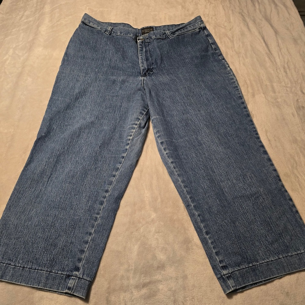 Riders by Lee Womens Stretch Wide Leg Crop Jeans Size 18M W38267E Medium Wash - Picture 1 of 7